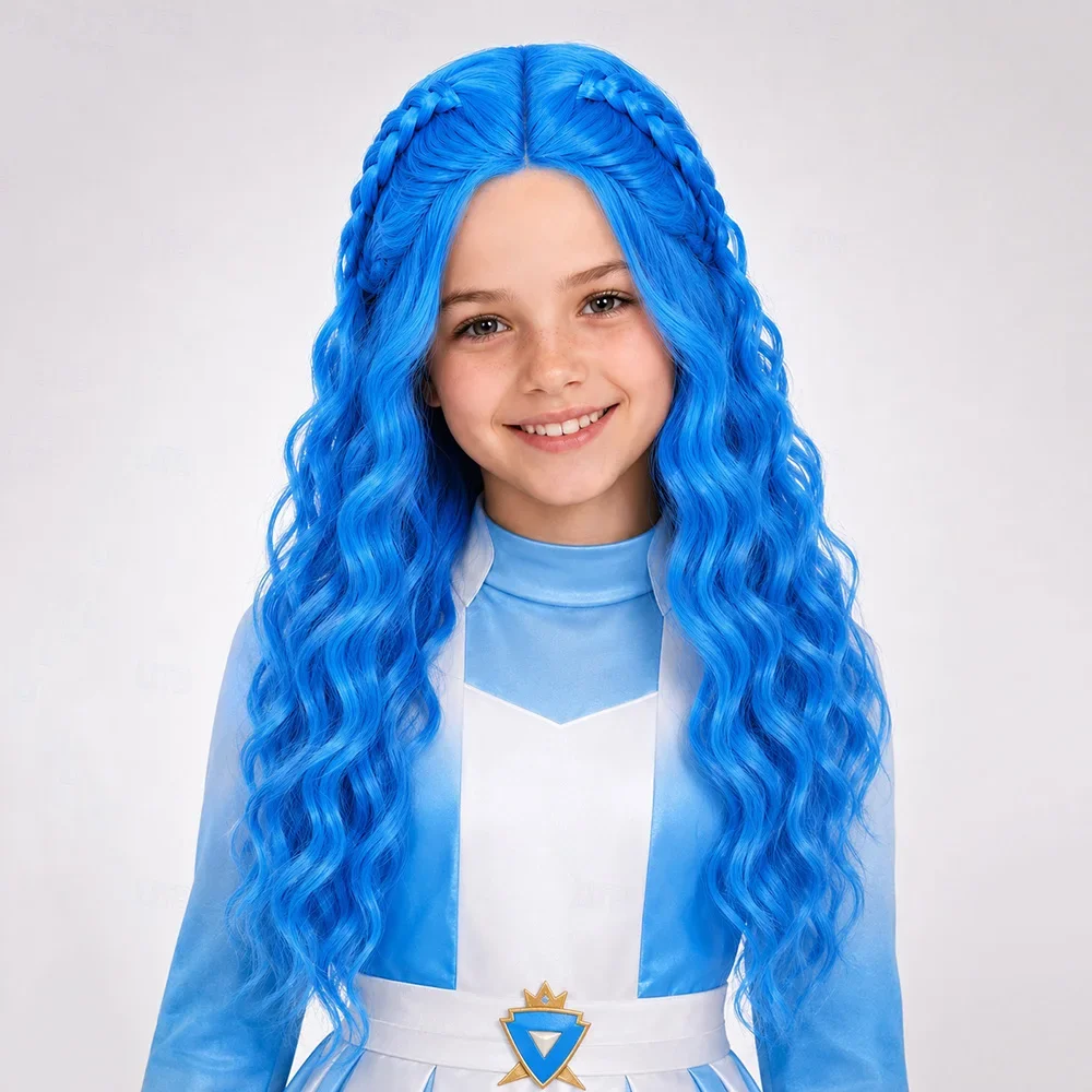 Synthetic Hair Long Wavy Blue  - đánh giá và giá Anime Cosplay Blue Hair