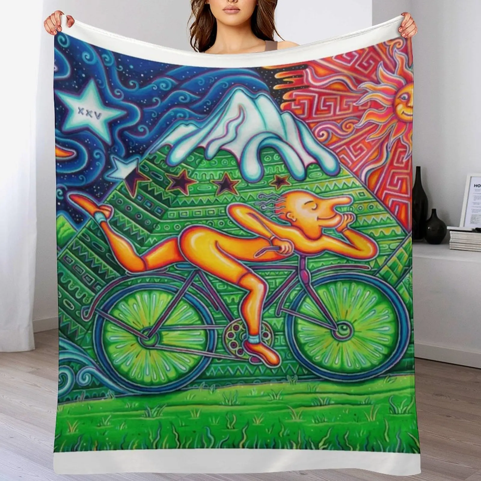 Bicycle Day Throw Blanket Sofa - đánh giá và giá Anime Cosplay Idea